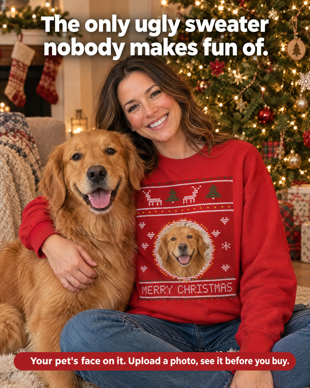 Golden retriever sweater static ad
